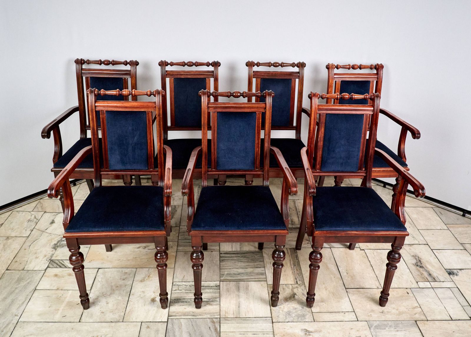 Set Of 7 Eclectic Style Chairs Fameg Radomsko, 1970s/80s photo furniture