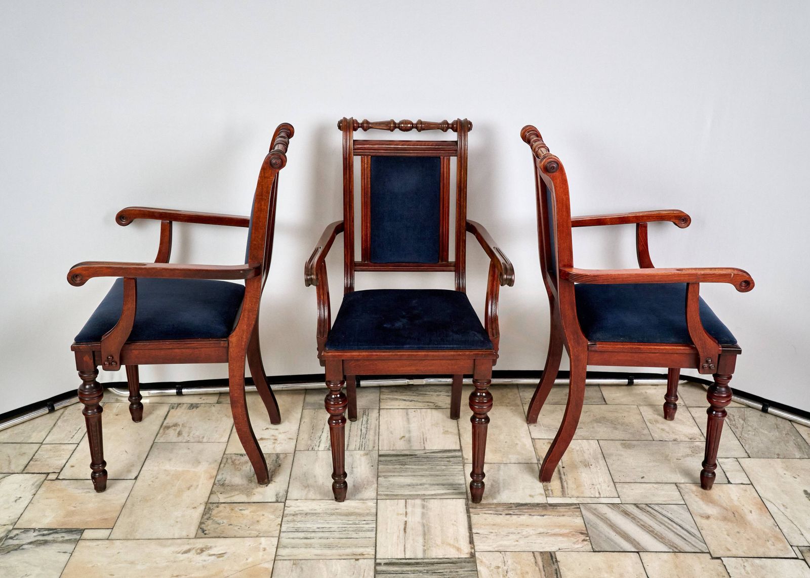 Set Of 7 Eclectic Style Chairs Fameg Radomsko, 1970s/80s photo for sale