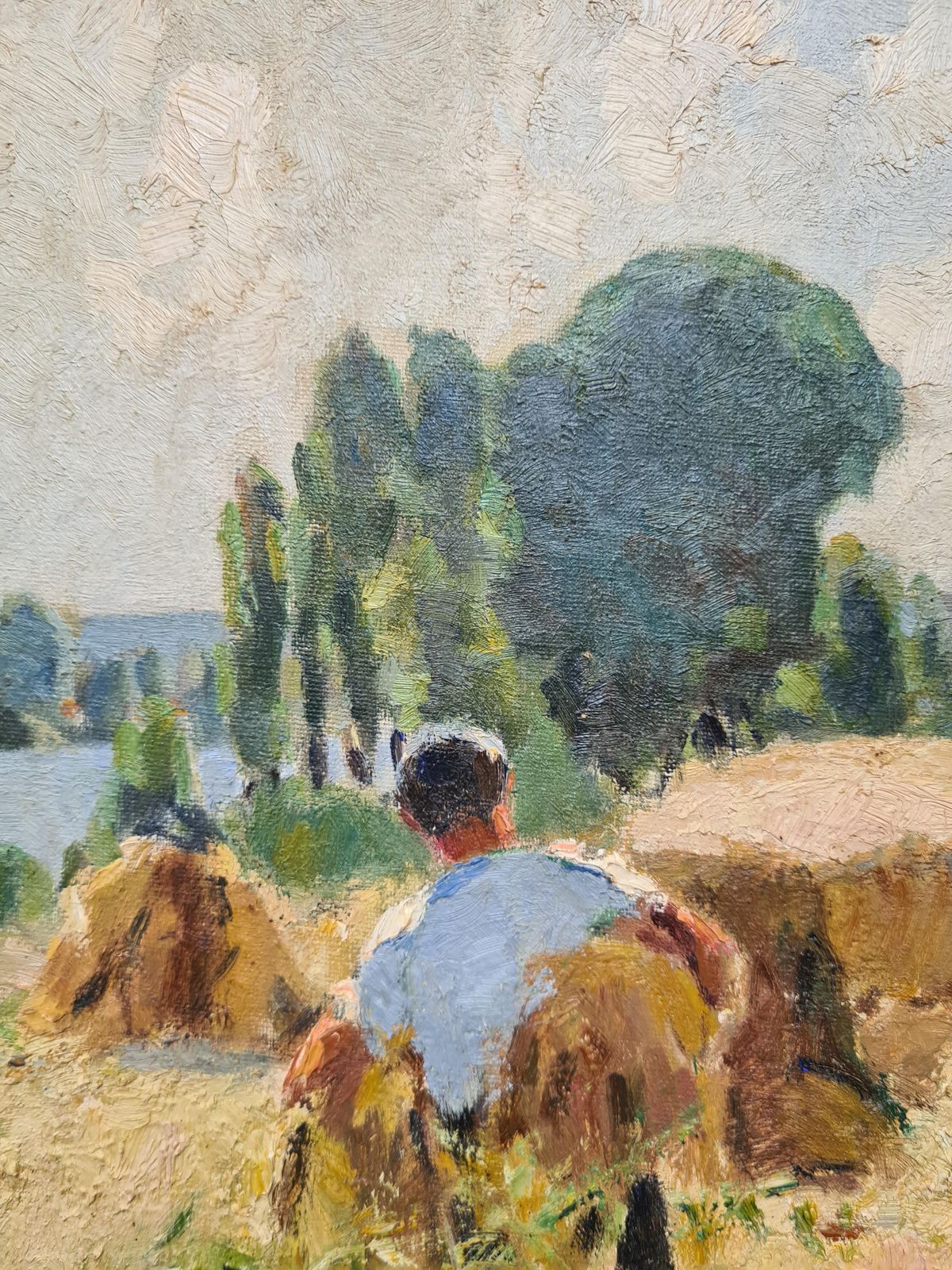 photo furniture The Harvest, French Impressionist Oil On Canvas, By Alfred Jean Chagniot Pupil Of édouard Vuillard