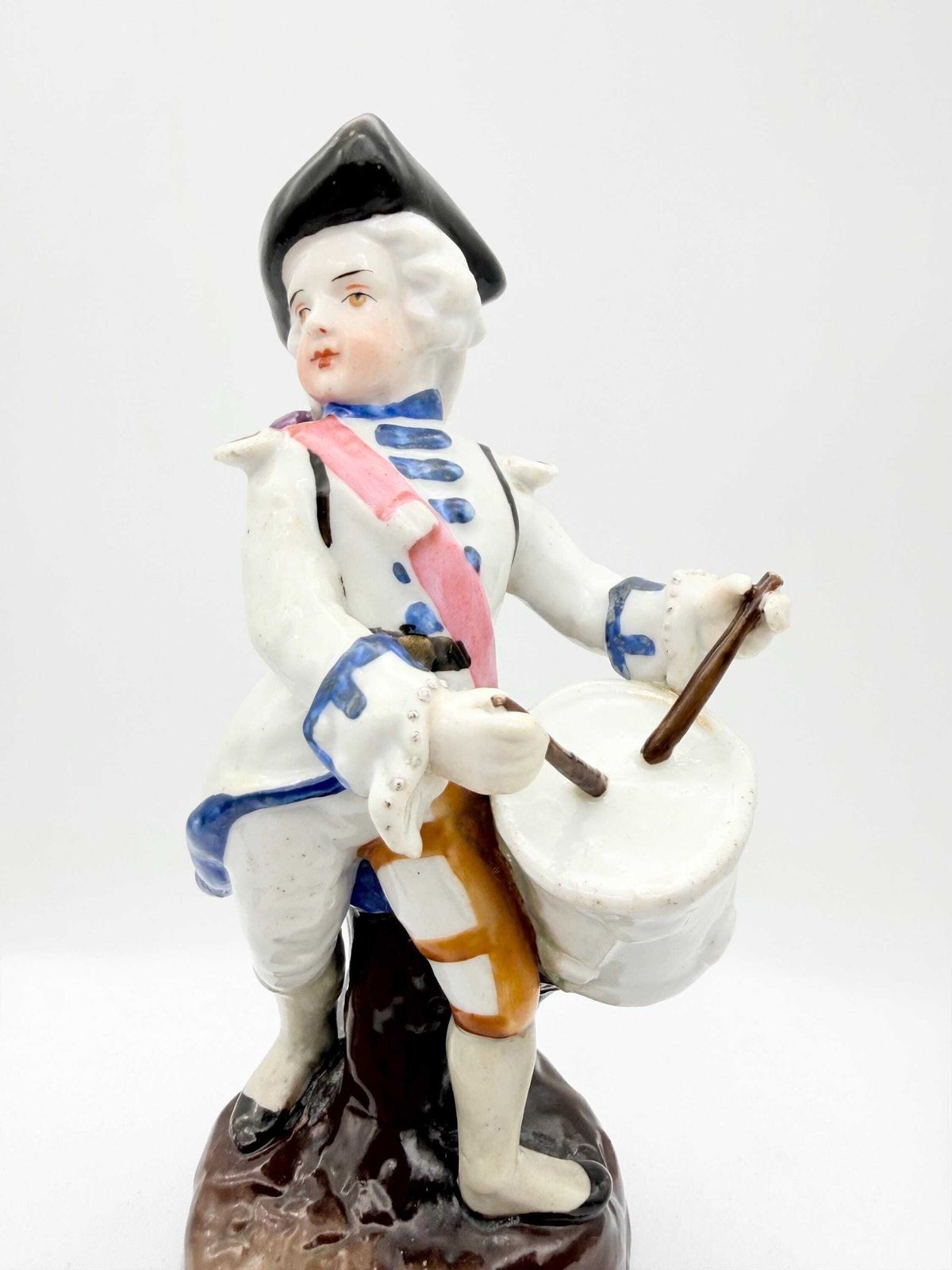 Antique Dresden Drummer Figurine, Hand Painted German Musician Figurine, Collectible European Figurine photo 85.0