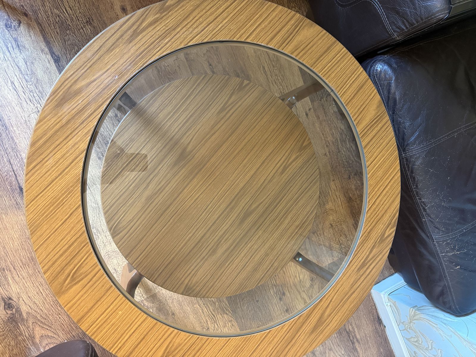 Mid Century Modern Round Coffee Table   Schreiber "Astro" Style (84cm) photo 250.0