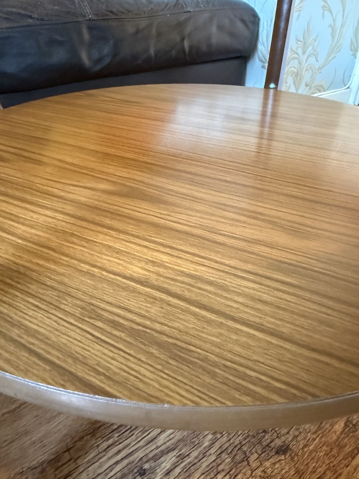 Mid Century Modern Round Coffee Table   Schreiber "Astro" Style (84cm) photo vinterior