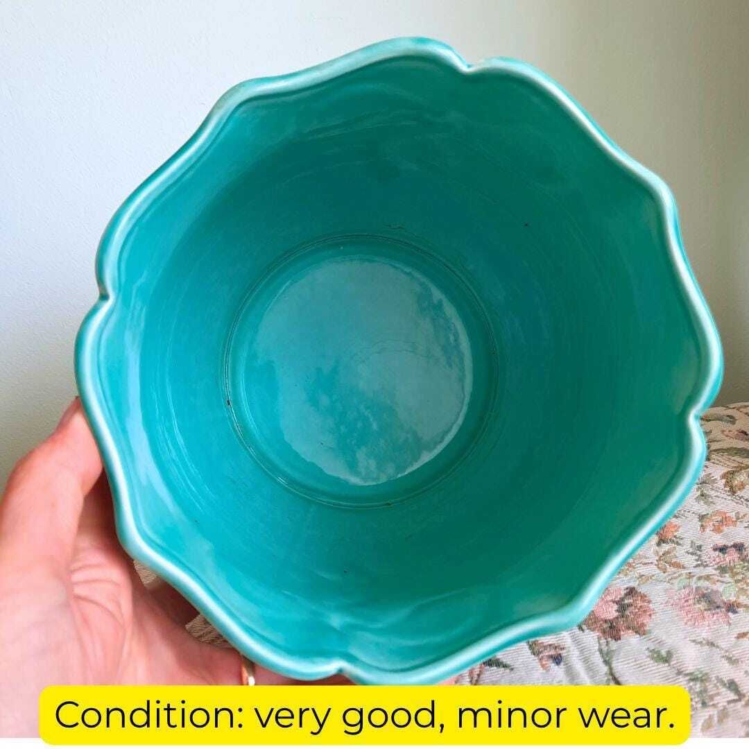 Rare Vintage 80's Poole Pottery Planter With Bow H 6.5 In photo furniture
