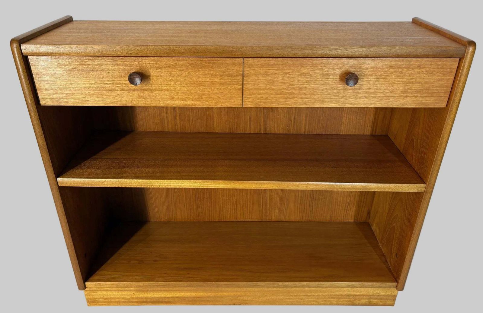 Vintage Teak Bookcase With Drawers (Parker Knoll Attributed), Mid‑Century Low Cabinet photo furniture