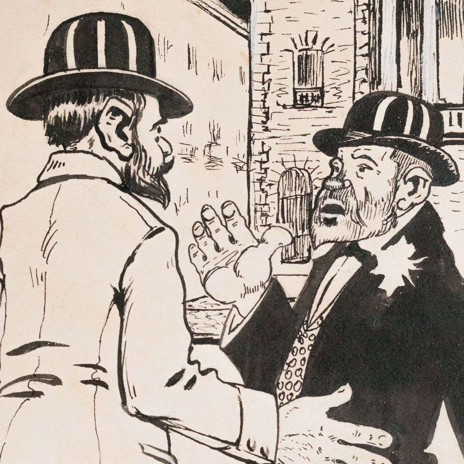 Spaanse Of Catalaanse Satirische Cartoonschetsen – Onbekende Kunstenaars photo vinterior