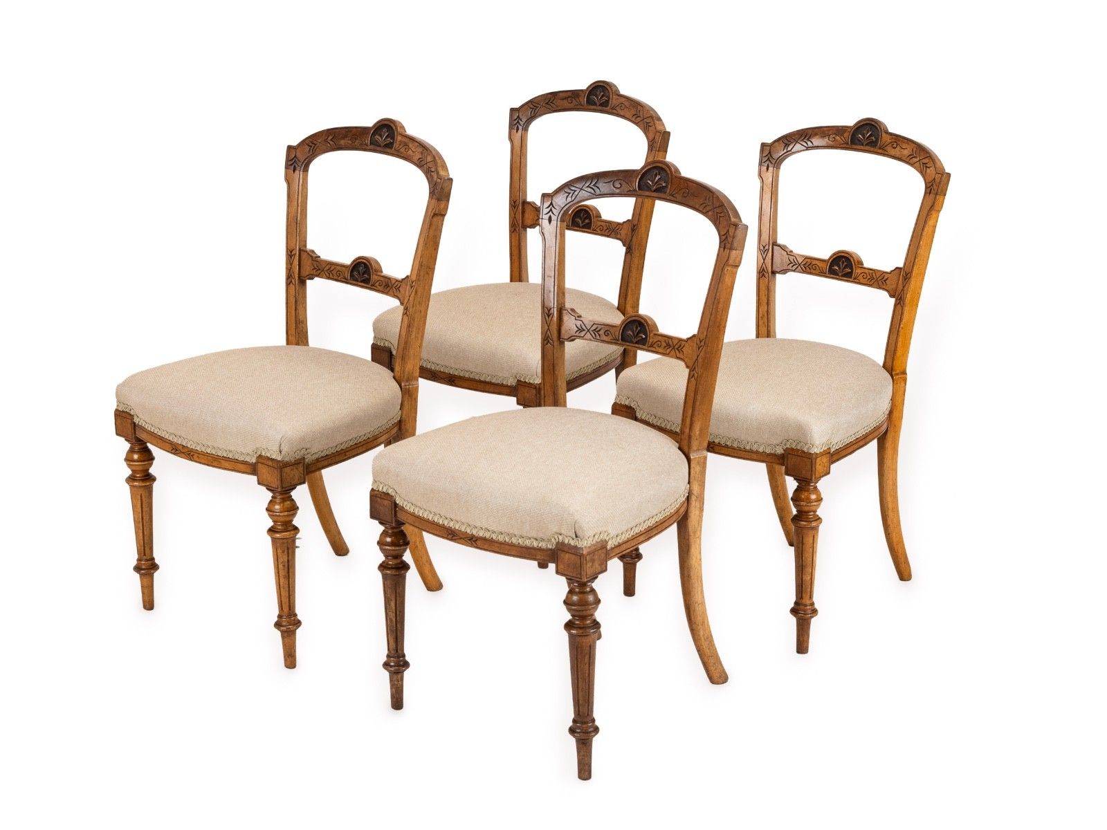 Set Of Four English Satin Birch Dining Chairs, Regency / William IV Period, C.1820–1835 photo furniture