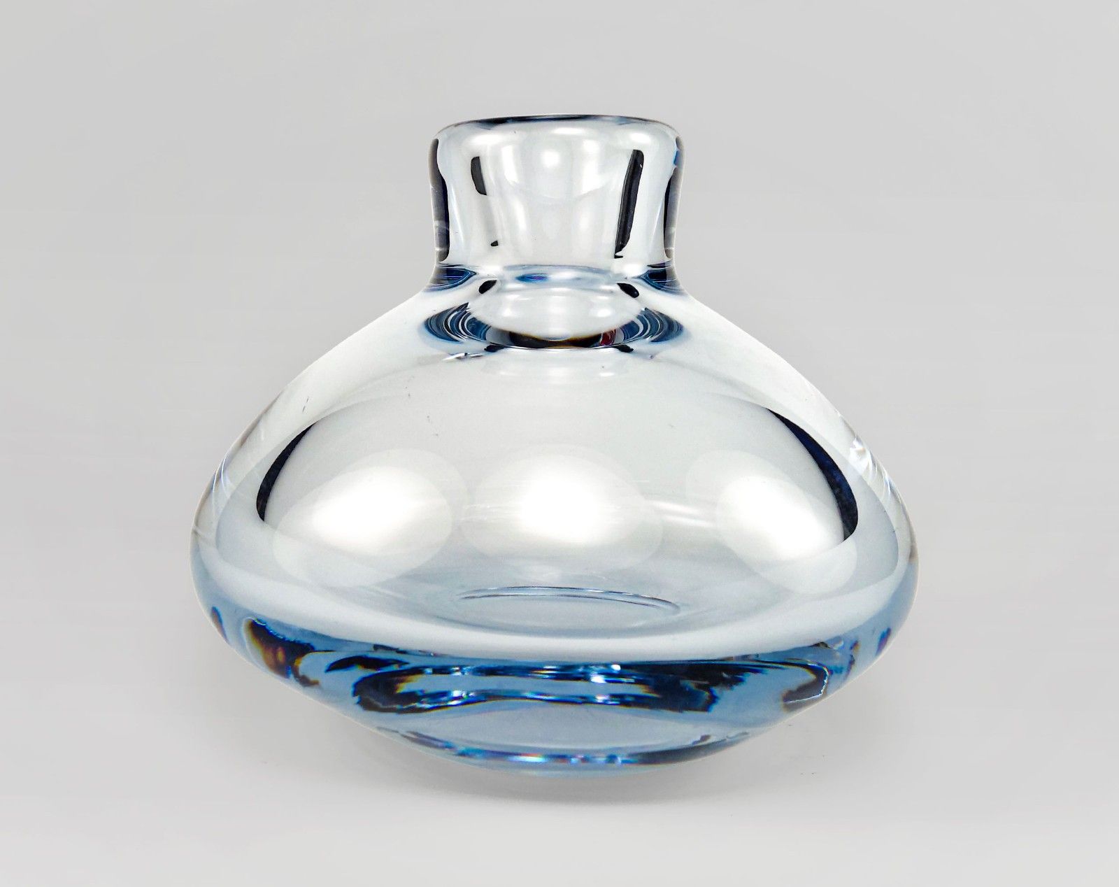 Holmegaard Per Lutken Uncatalogued / Experimental Akva Blue Vase Signed 1970s