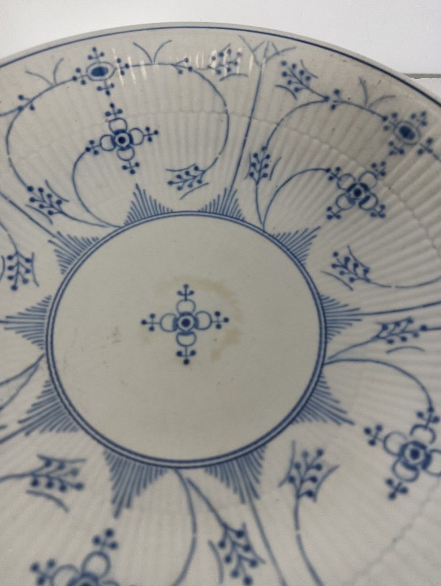 Antique Maastricht Holland Footed Cakestand Serving Dish  Marked Blue White Co photo for sale