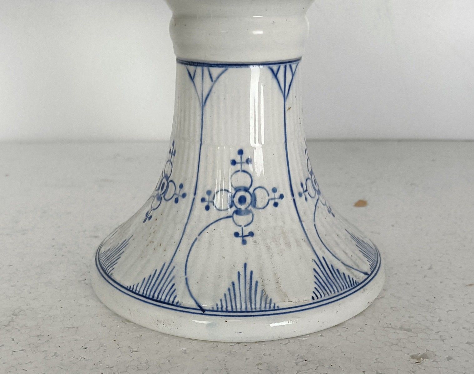 Antique Maastricht Holland Footed Cakestand Serving Dish  Marked Blue White Co photo Home Decor