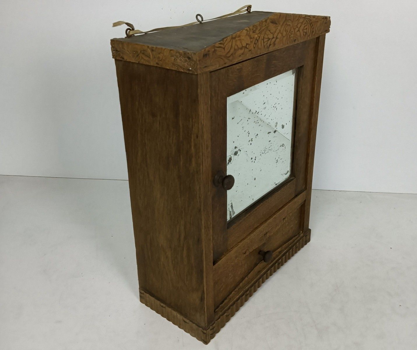 Art Deco Antique Medicine Apothecary Cabinet Bathroom Shaving Wall Hanging Bevel photo furniture