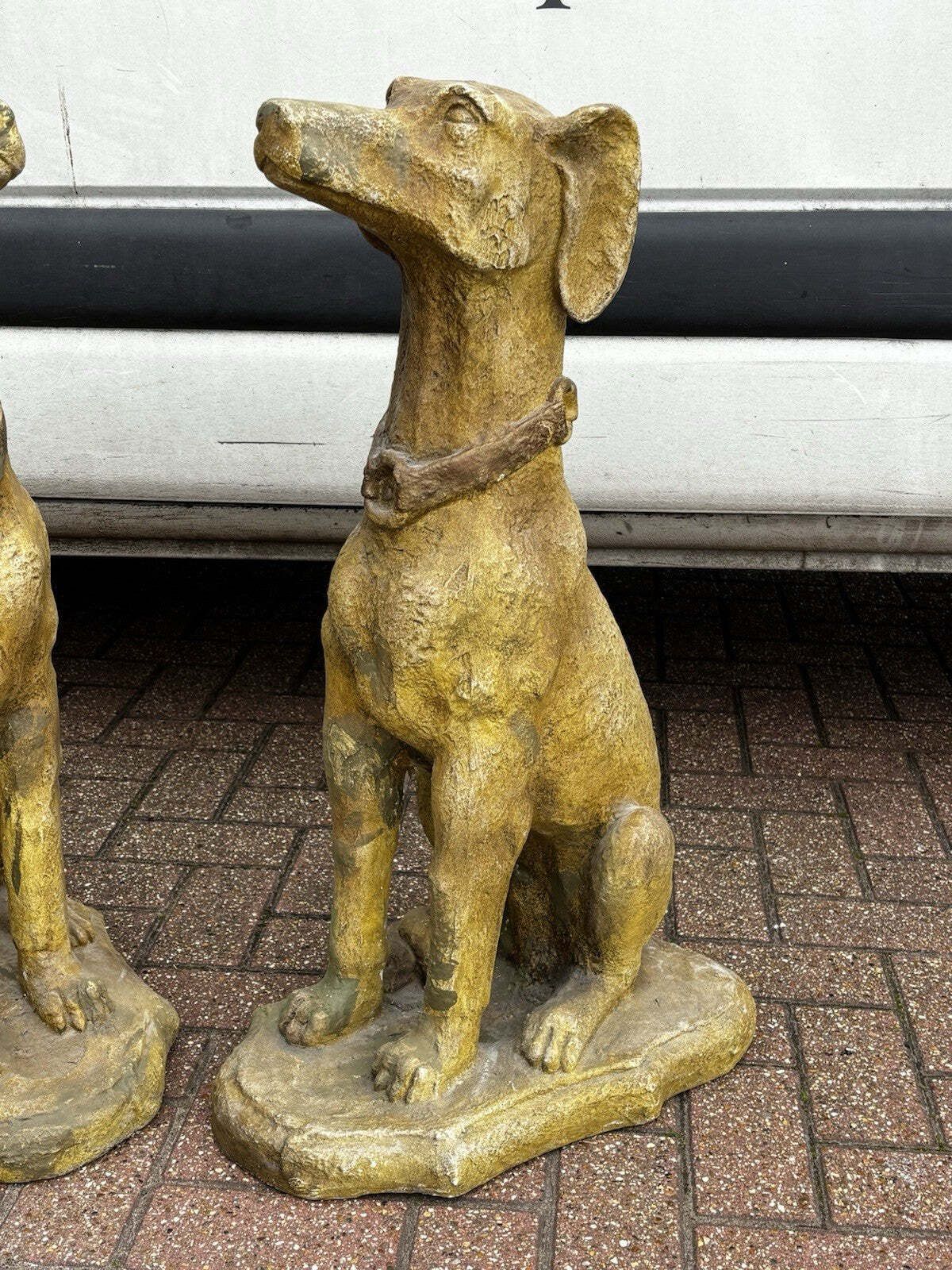 Life Size Pair Of Garden Dog Statues. photo for sale