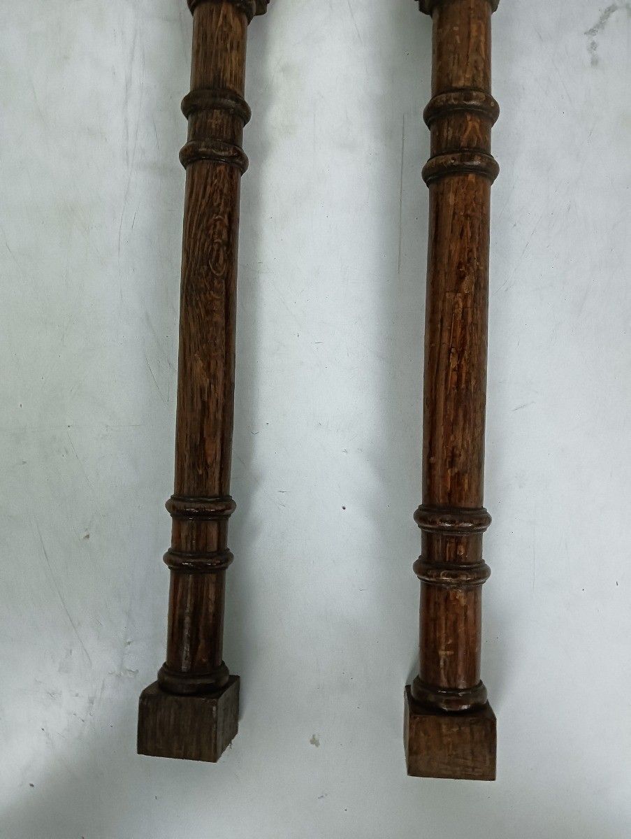 Couple  Hand Carved Wood Reclaimed Corbels Architectural Finial Salvaged Antique photo furniture