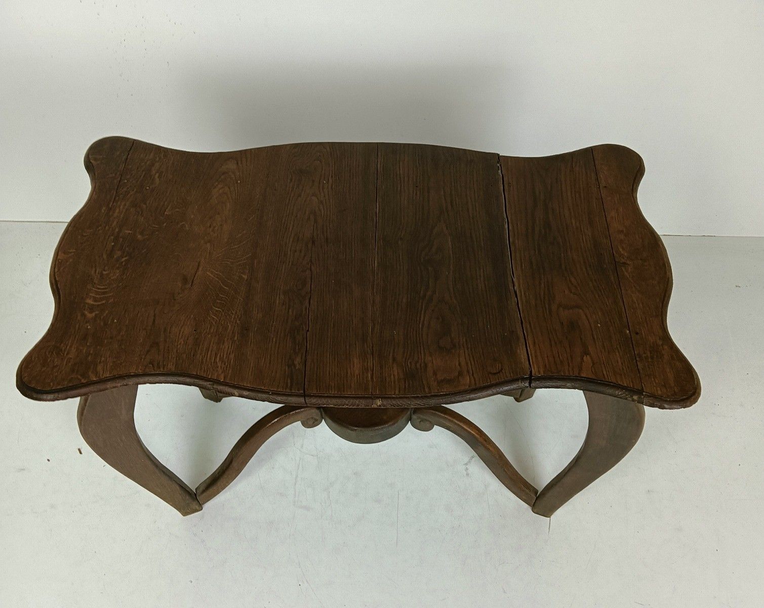 Antique Small Side Coffee Occasional Table Carved Wood Barn Farmhouse Style photo for sale