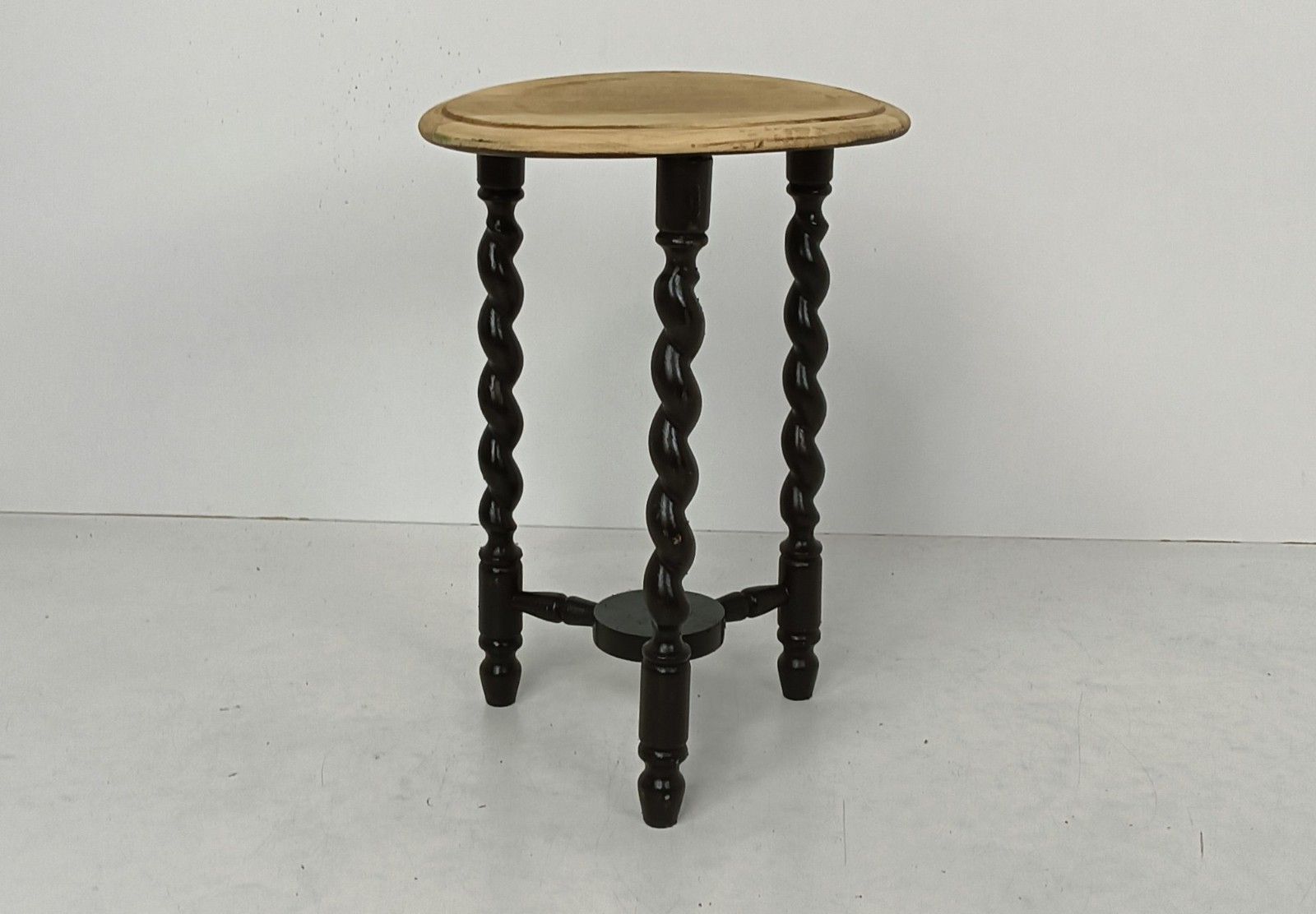 Barley Twist Wooden Side Wine Table Pedestal Plant Bonsai Stand Two Tier Barn Co photo for sale