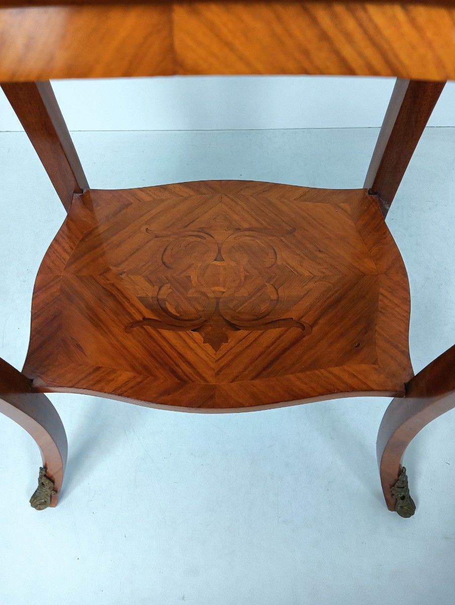 Gorgeous Marquetry Inlay Lamp Table Cabinet Wood Italian End Table Ormolu Brass photo Furniture