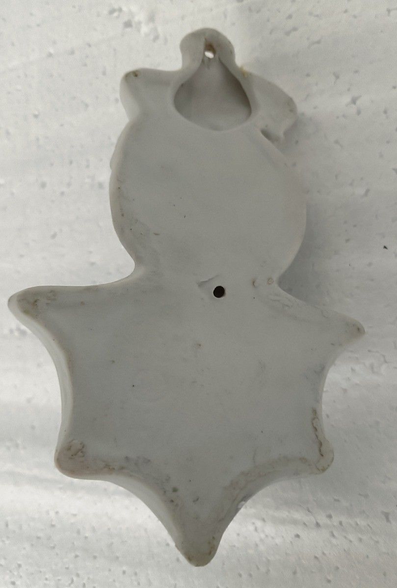 Antique Holy Water Font Vessel Bisque Porcelain Our Lady Madonna Virgin Mary photo 129.0