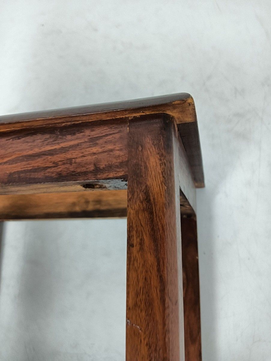 Small Vintage Carved Wooden Side Occasional Tea Wine Table Plant Bonsai Stand  C photo vintage