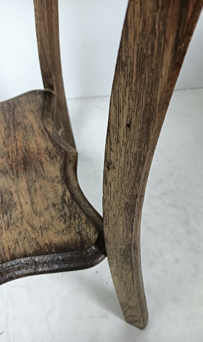 Antique Art Nouveau Plant Stand Pedestal Two Tier Side Bonsai Side Table Barn Fa photo for sale