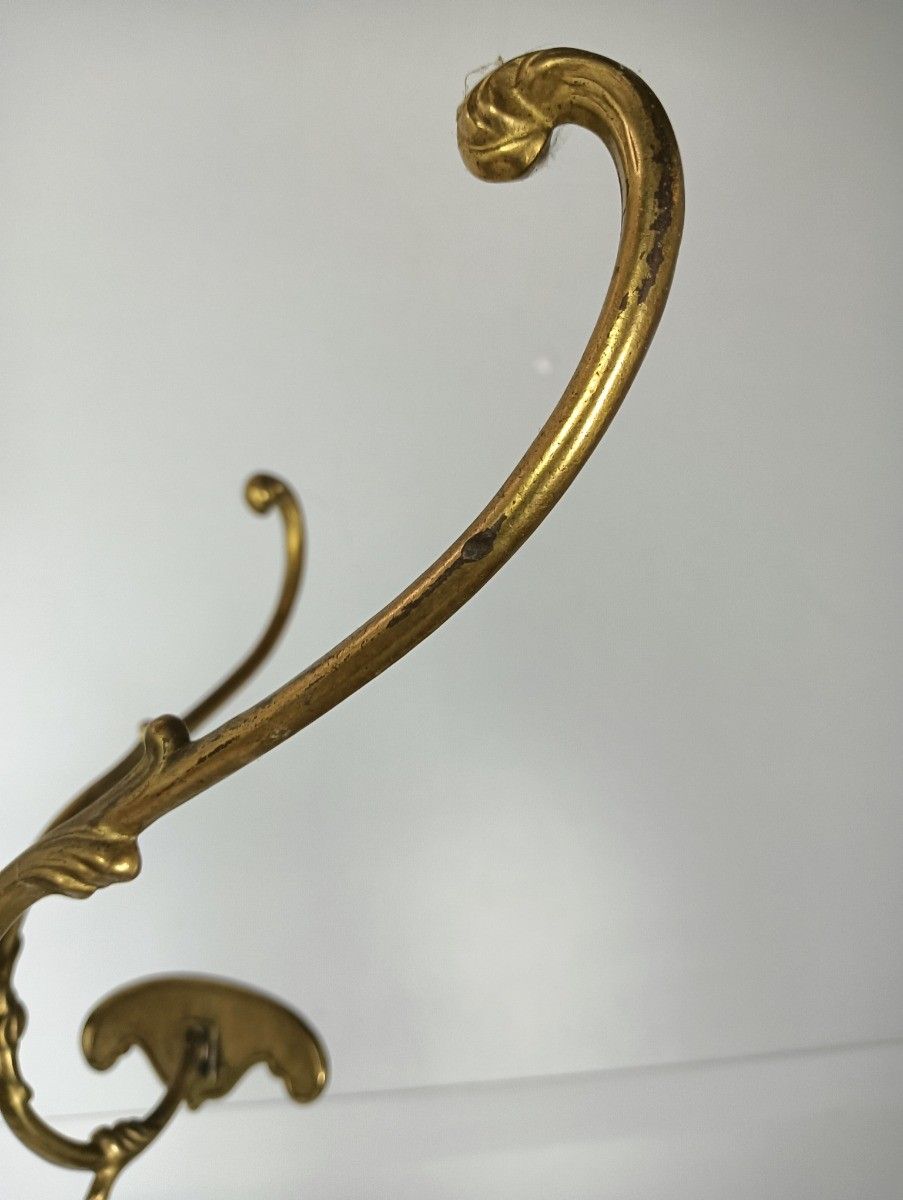 Standing Hall Tree Coat Hallway Rack Brass Hollywood Regency Italian Fish Base E photo Furniture