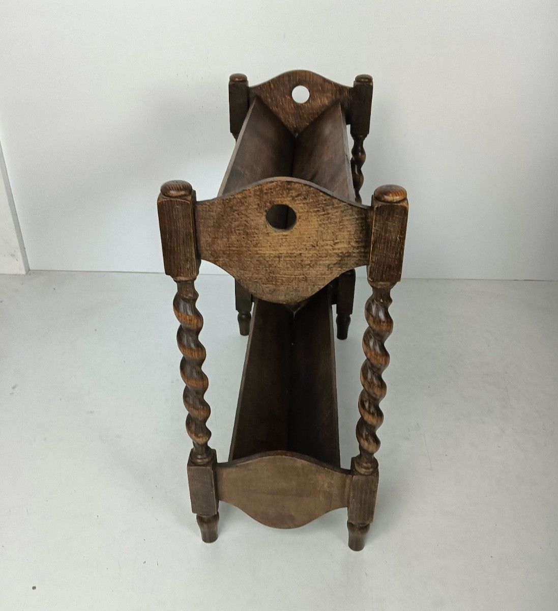 Antique Book Shelve Stand Storage Sewing Box Side Table Barley Twist  Wood Count photo furniture