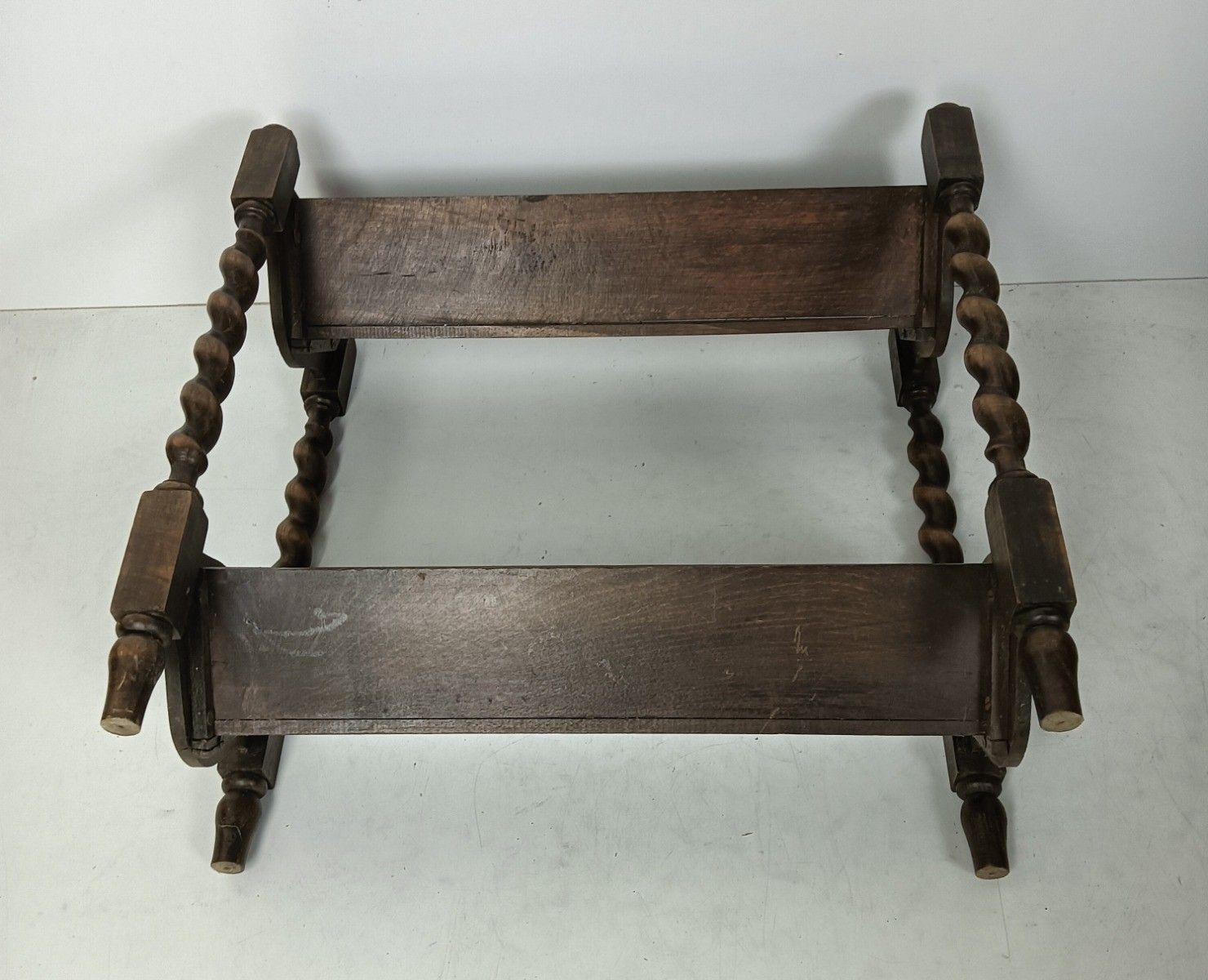 Antique Book Shelve Stand Storage Sewing Box Side Table Barley Twist  Wood Count photo vintage