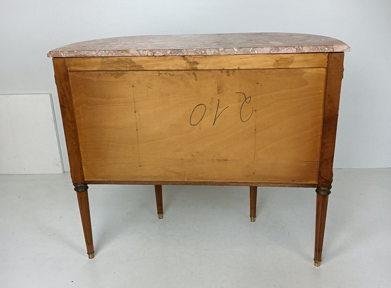 Cabinet Wood Marble Top Inlay Marquetry Brass Trims Medallions Commode Cabinet V photo buy