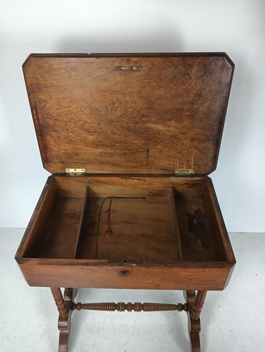 Antique Art Deco Sewing Quilting Box Table Cabinet Desk On Wheels photo vintage
