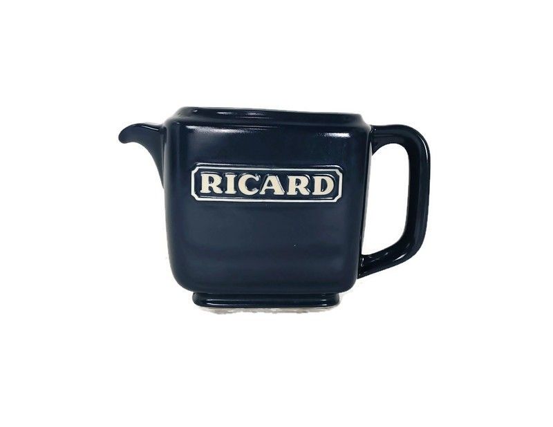 Large Blue Ricard Pitcher Ceramic France French Authentic Apero Pastis  Collecto