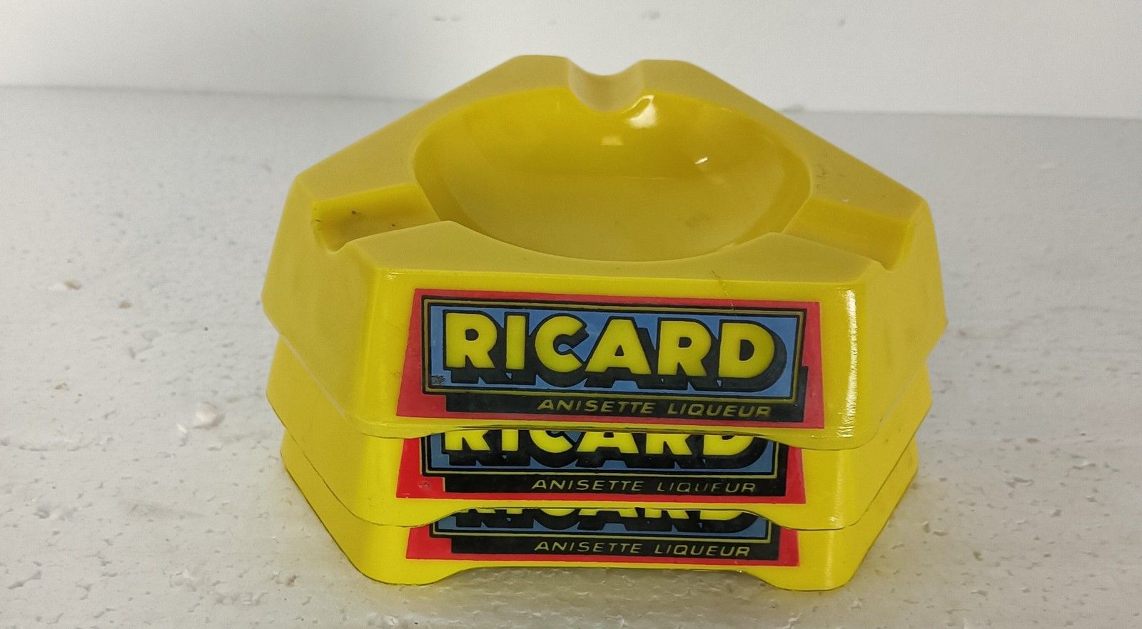 Vintage French Yellow Advertising Ashtray Ricard Anisette Liqueur I Opaline Glas photo buy