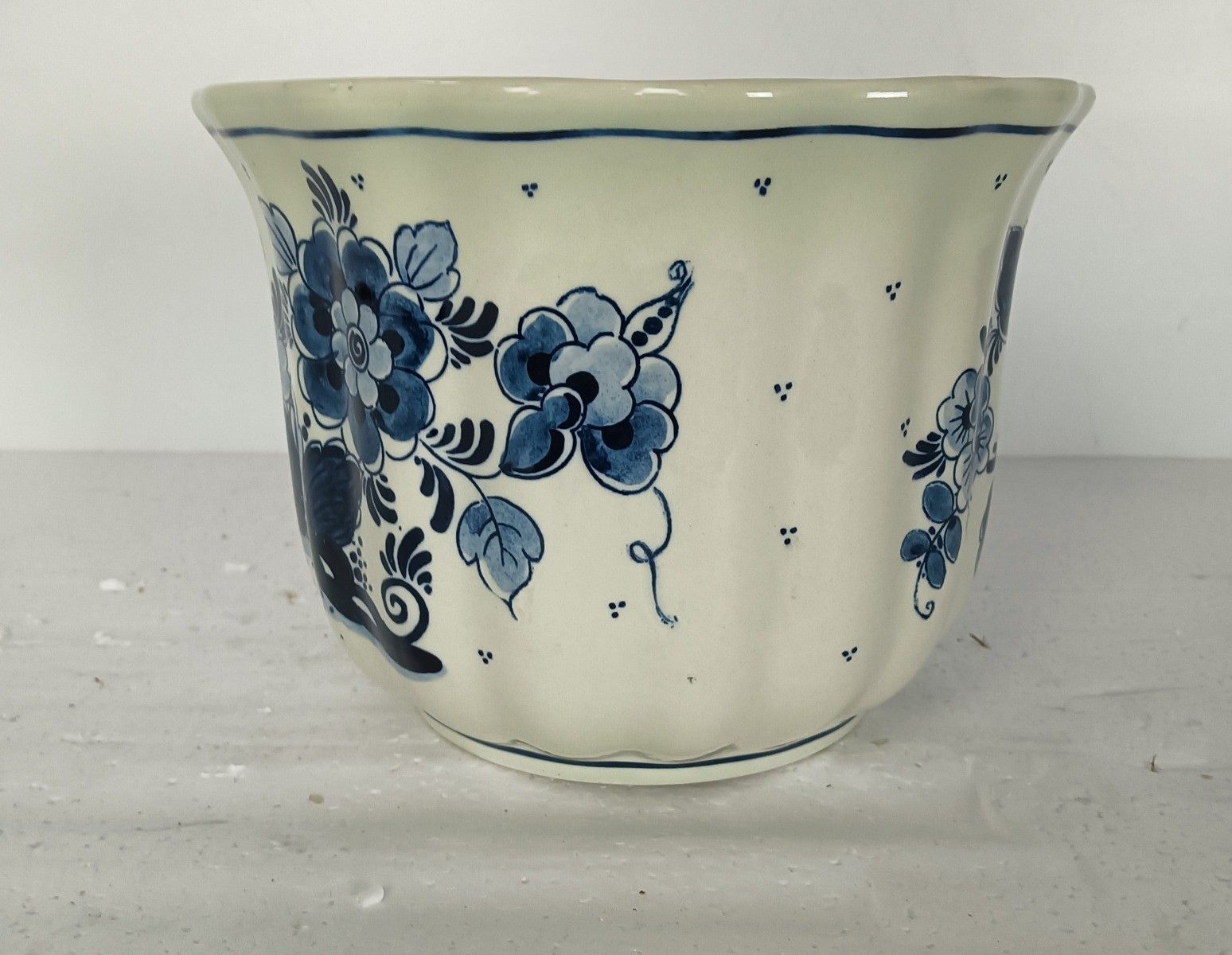 Indoor Planter Ceramic Blue White Goedewaagen Netherlands Beautiful Marked photo buy