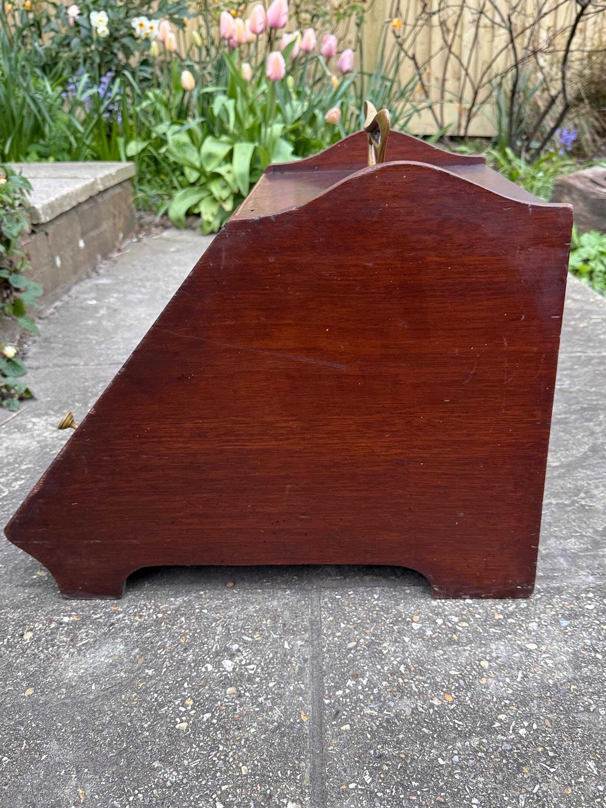 Vintage Wooden Coal Scuttle Brass Handle Fireside Log Storage Box Cabinet photo vintage