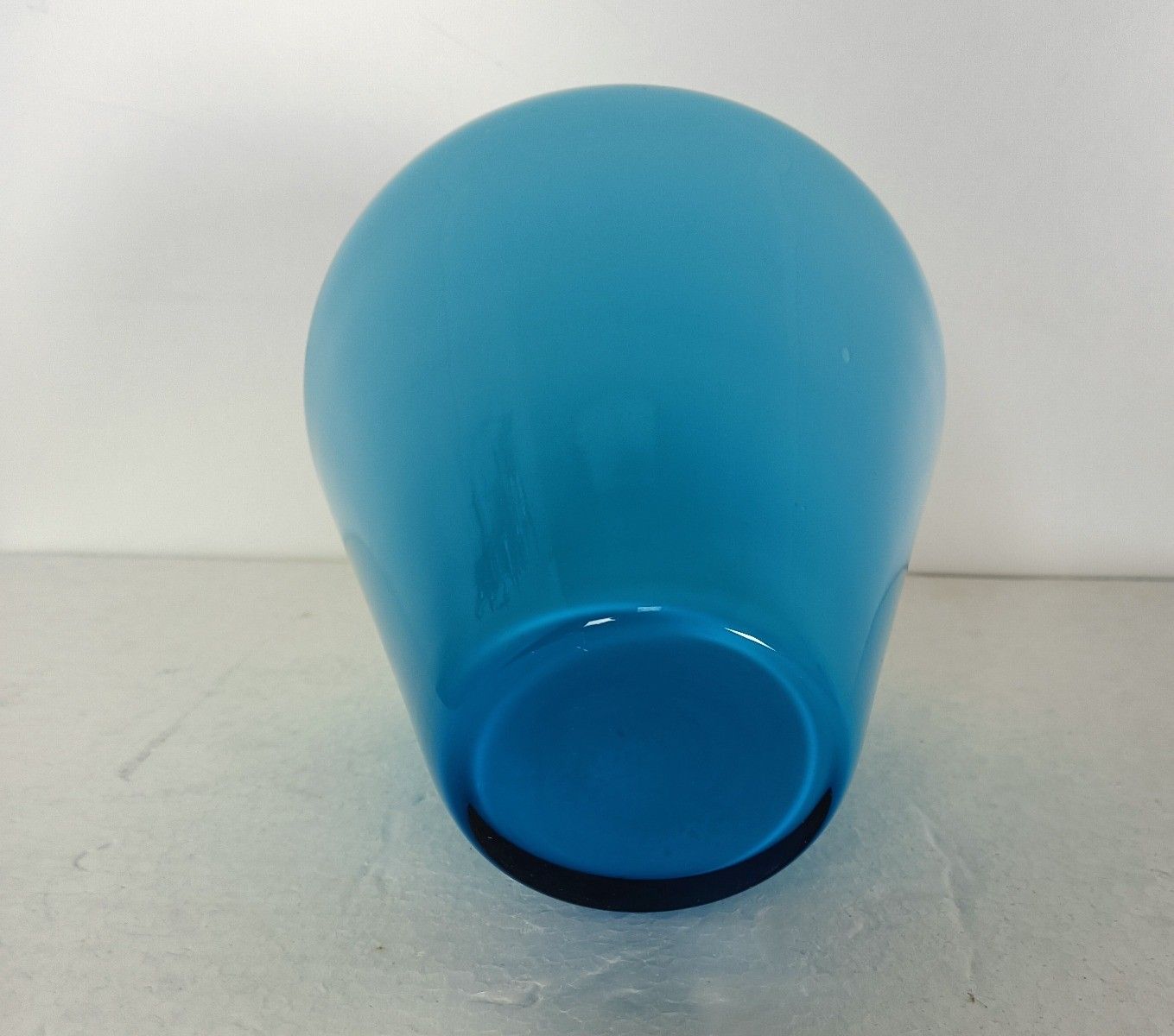 Vintage Aqua Blue Opaline Art Glass Italian Vase  Retro Lovely photo 157.0