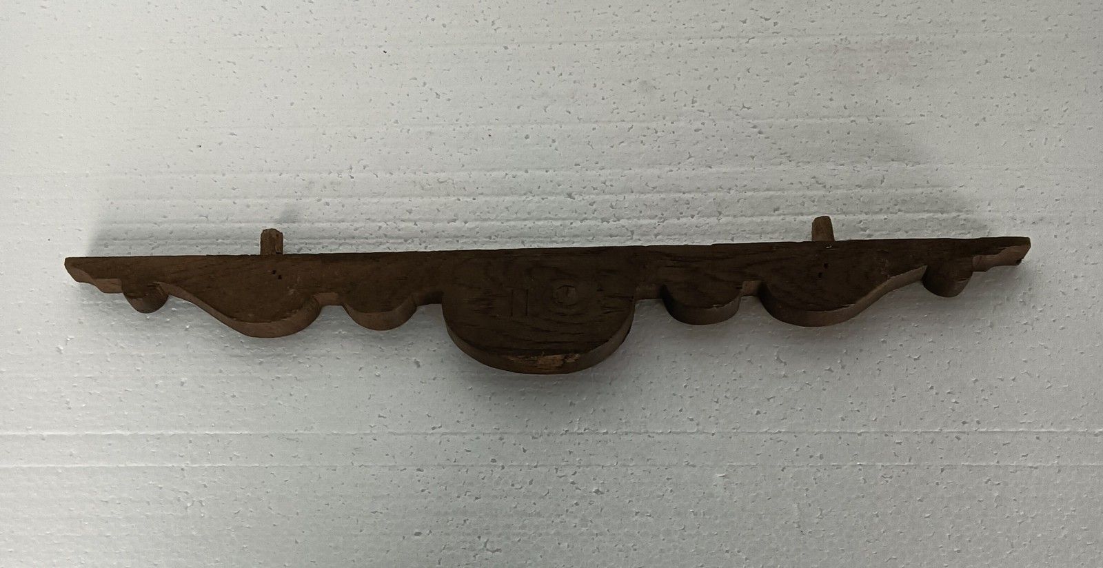 Small Antique Hand Carved Wooden Pediment Over Door Trim Reclaimed Architectural photo vintage