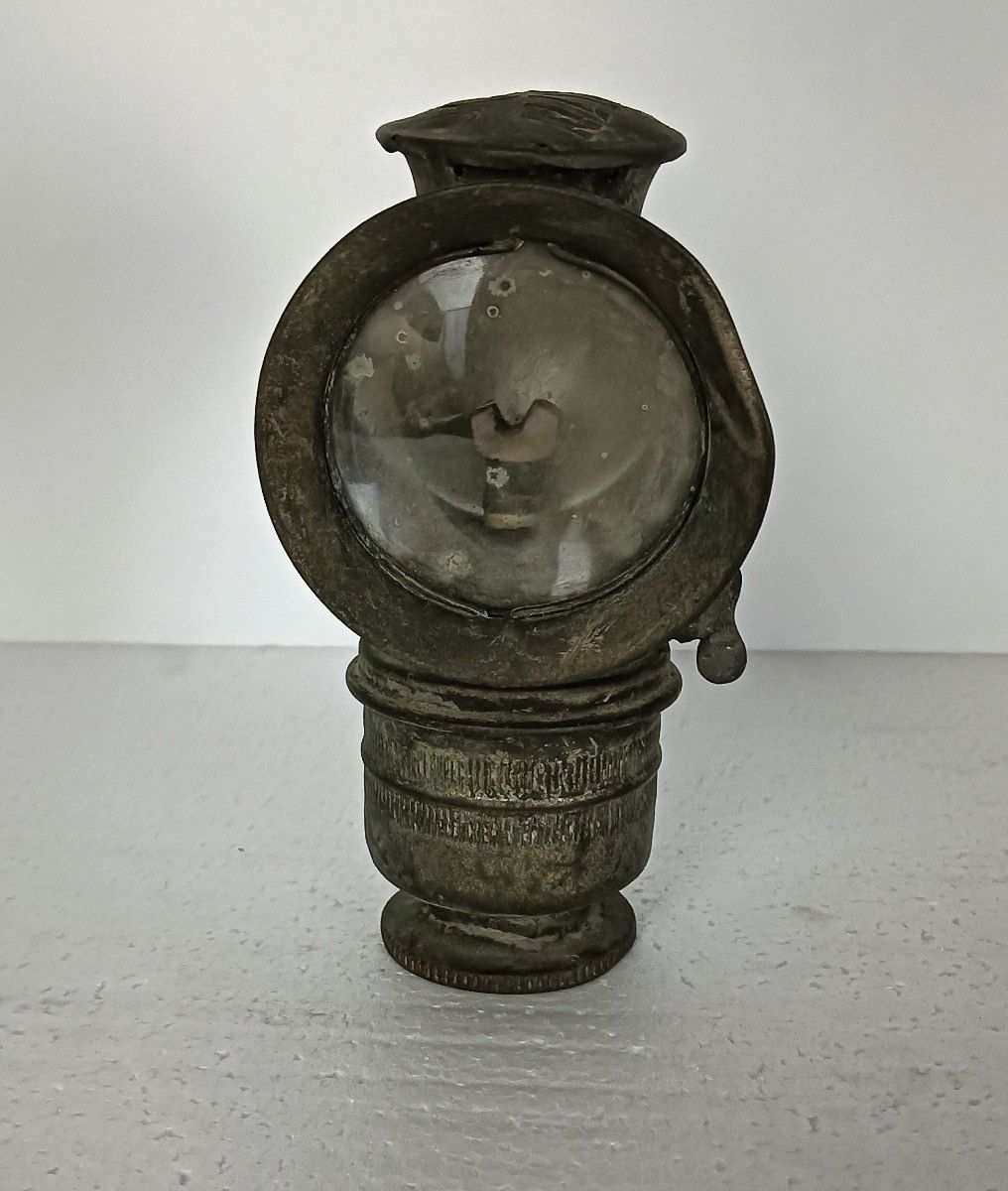 Lamp Faux Brass Bicycle Carbide Torch Light Acetylene Antique Collector Main D'o photo for sale