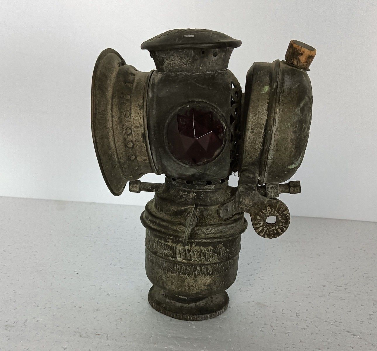 Lamp Faux Brass Bicycle Carbide Torch Light Acetylene Antique Collector Main D'o photo 139.0