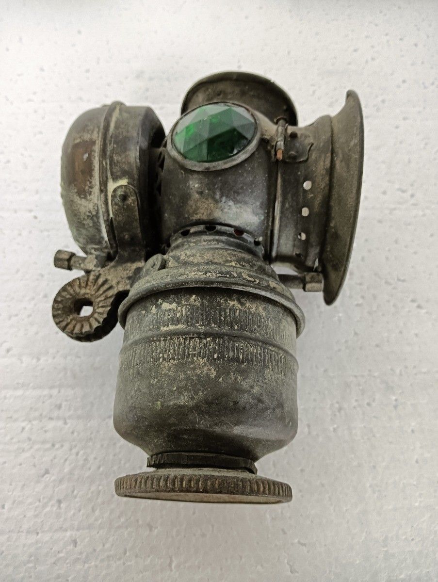 Lamp Faux Brass Bicycle Carbide Torch Light Acetylene Antique Collector Main D'o photo buy