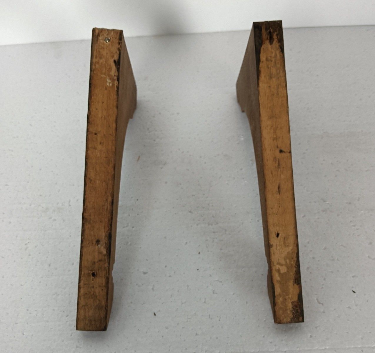 Two Small Antique Hand Carved Wooden Corbels Brackets Trims Reclaimed Architectu photo furniture