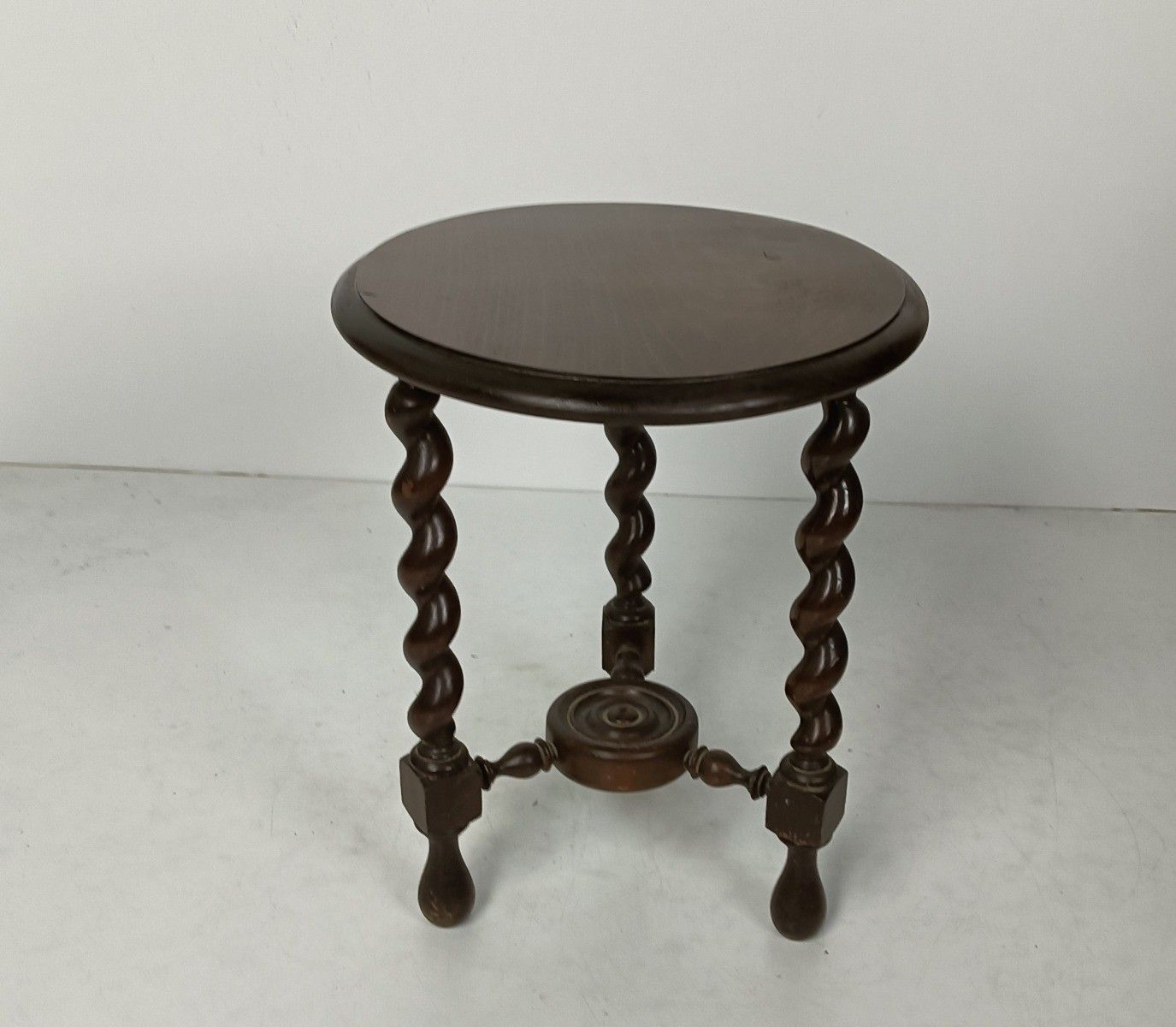 Barley Twist Wooden Side Wine Table Pedestal Plant Bonsai Stand Two Tier Barn St photo vinterior