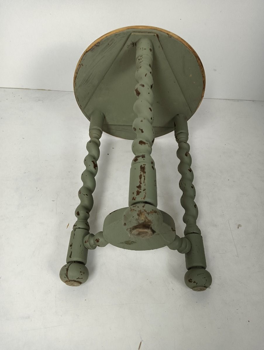 photo furniture Barley Twist Wooden Side Wine Table Pedestal Plant Bonsai Stand Two Tier Barn Co