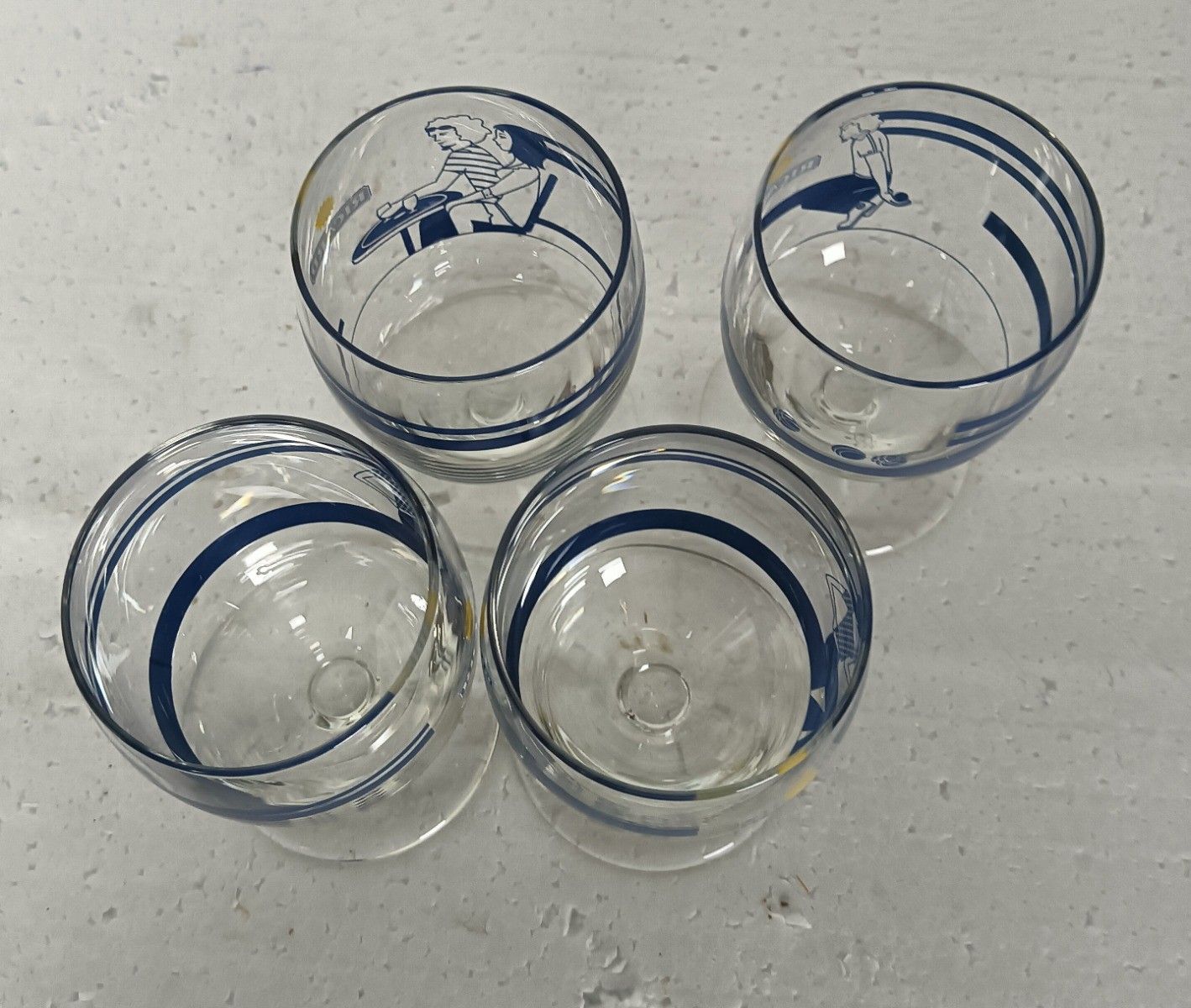 Collection Of 4 French Ricard Glasses Pastis Apero France  Special Edition 200 photo Home Decor