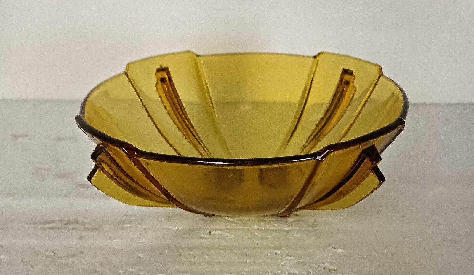 Gorgeous Art Deco Antique Amber Brown Bohemian Art Glass Serving Dish Bowl photo 161.0