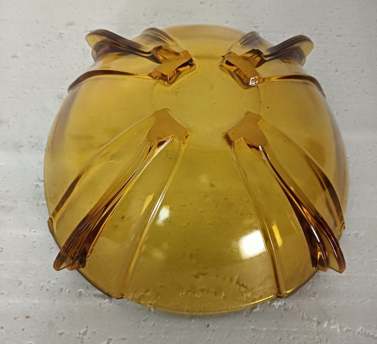 Gorgeous Art Deco Antique Amber Brown Bohemian Art Glass Serving Dish Bowl photo buy