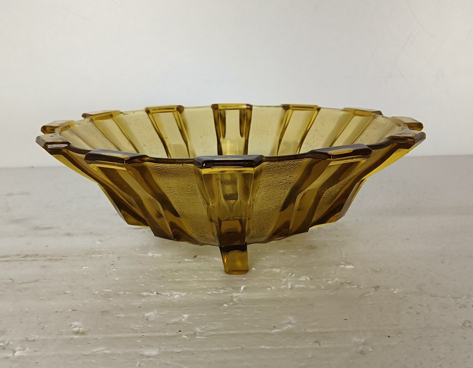 Verrerie De Scailmont Henri Heemskerk Art Deco Schaal, Model Cubiste Brown L photo 161.0