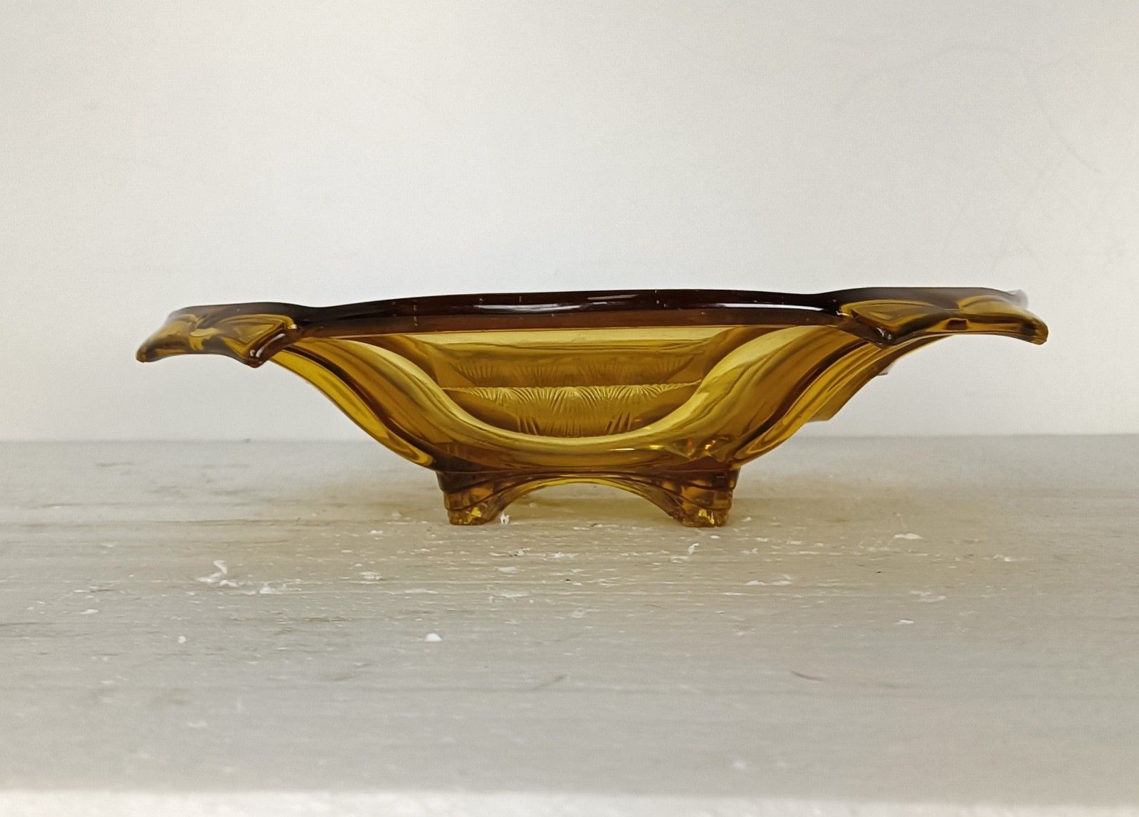 Antique Art Deco Brown Amber Art Glass Dish Serving Platter Cake Stand Stylish photo furniture