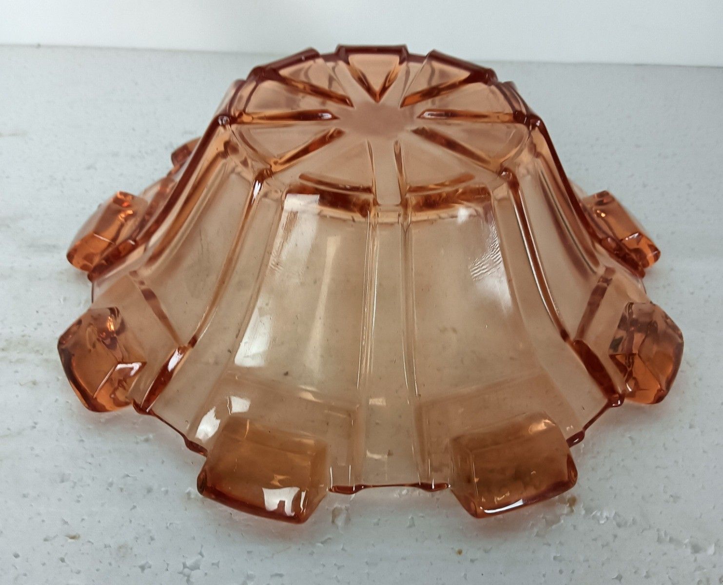 Art Deco Bowl Dish Centerpiece Basket Art Glass Pink Antique Decorative Czechia photo buy