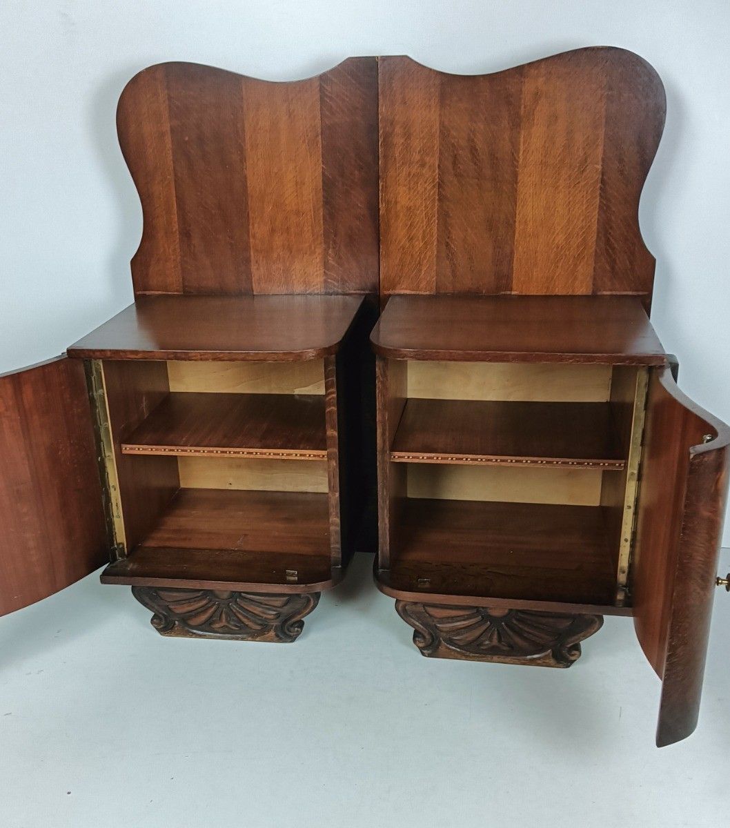 Pair Antique Art Deco Nightstands End Tables Dresser 20s 30s  Bedroom Vanity Cab photo Furniture