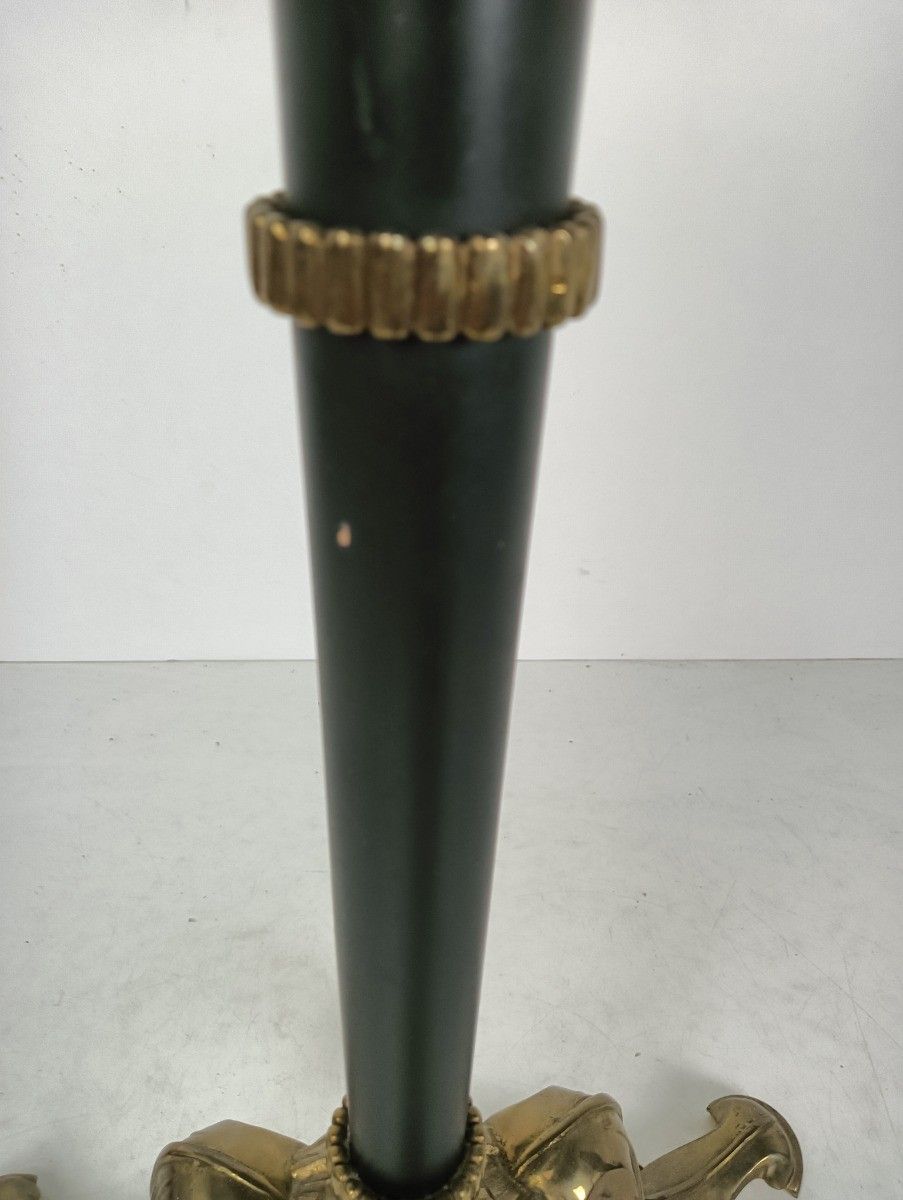 Large Standing Floor Lamp French Empire Brass Wood Hollywood Regency Vintage Wow photo vintage
