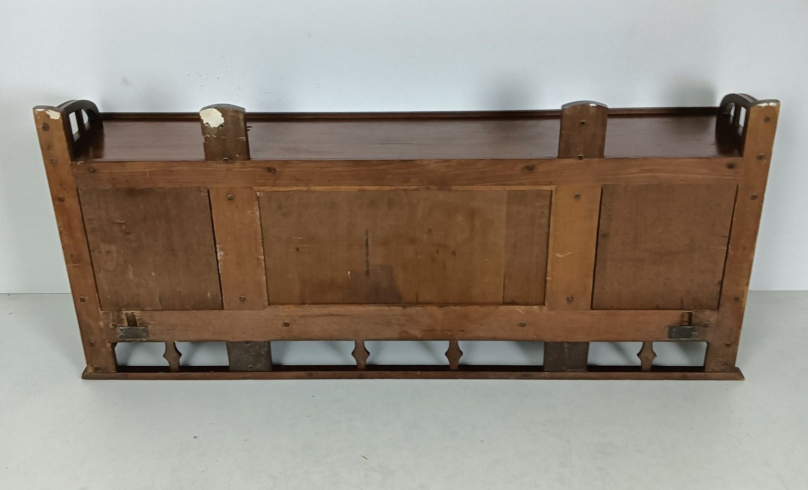 photo for sale Large Antique Art Deco Cabinet Wall Hanging Display Buffet Beveled Glass Wood
