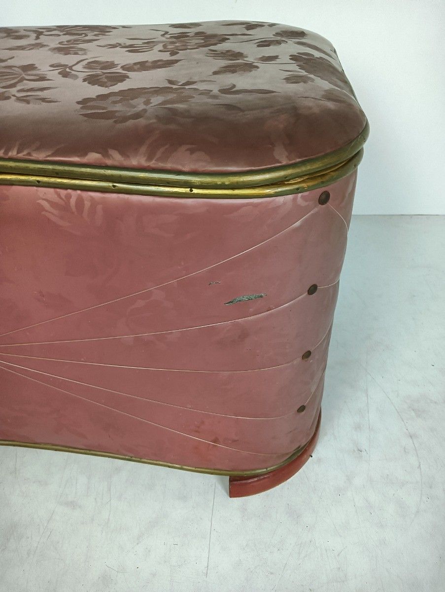 Art Deco Art Nouveau Antique Large Laundry Box Basket Sewing Quilting Storage photo for sale