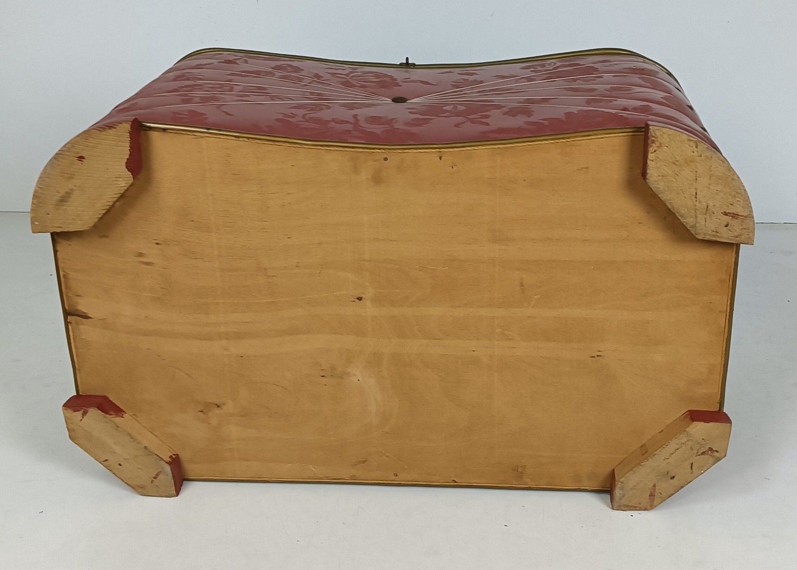 photo vinterior Art Deco Art Nouveau Antique Large Laundry Box Basket Sewing Quilting Storage
